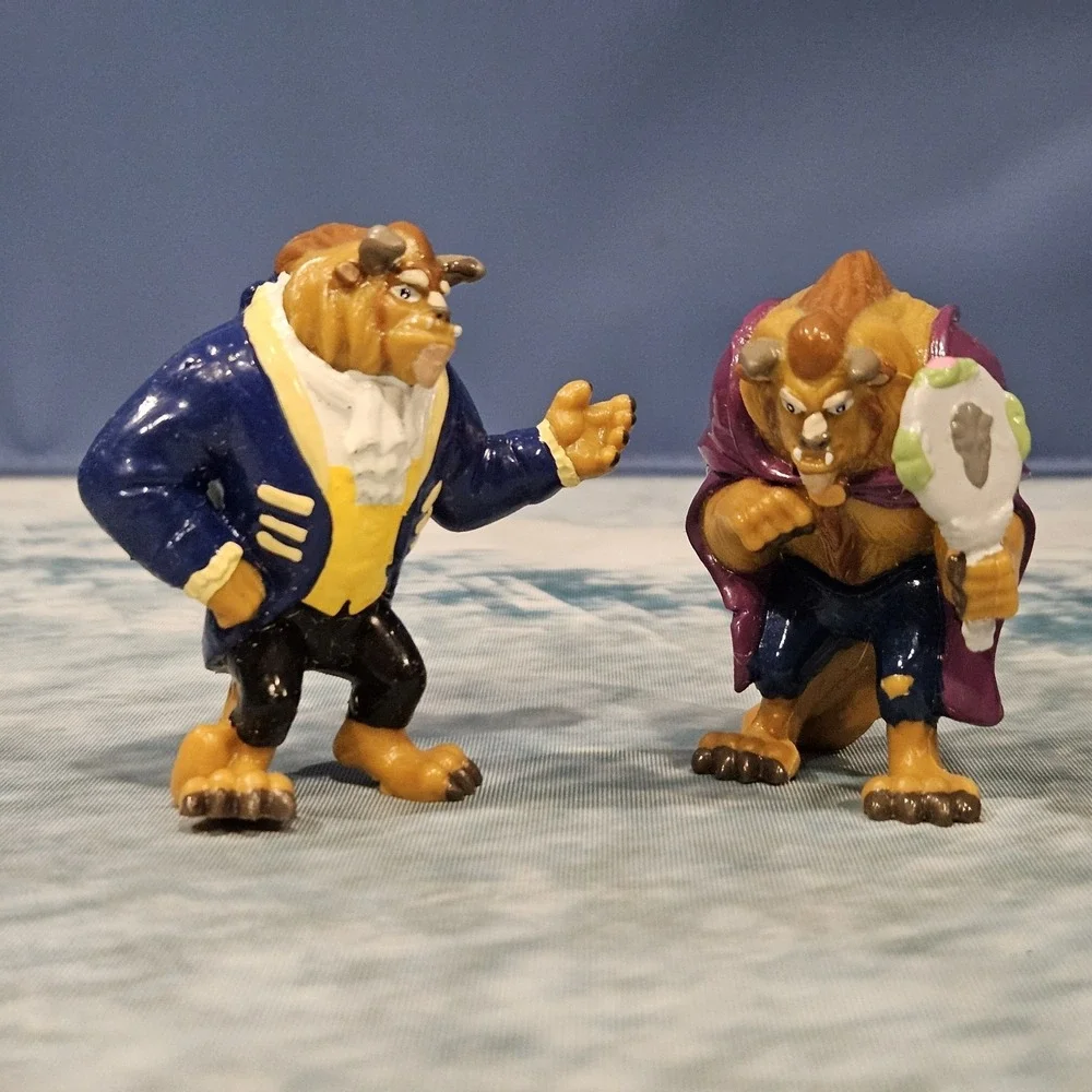 Vintage Disney Applause Beauty & The Beast PVC Figure Lot (6) Belle Beast Lumier